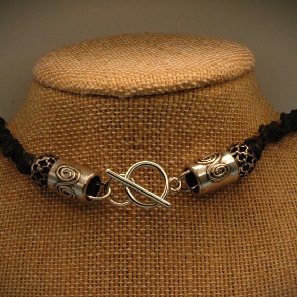 Gothic Crucifix and Skull Cross on a Black Hemp 17 1/2" Handmade Necklace - Picture 4 of 4